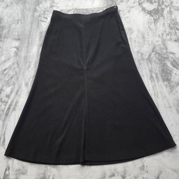 Vintage JM Collection Skirt Womens 16 Black High Rise A-Line Side Zip Midi Goth - Picture 1 of 8